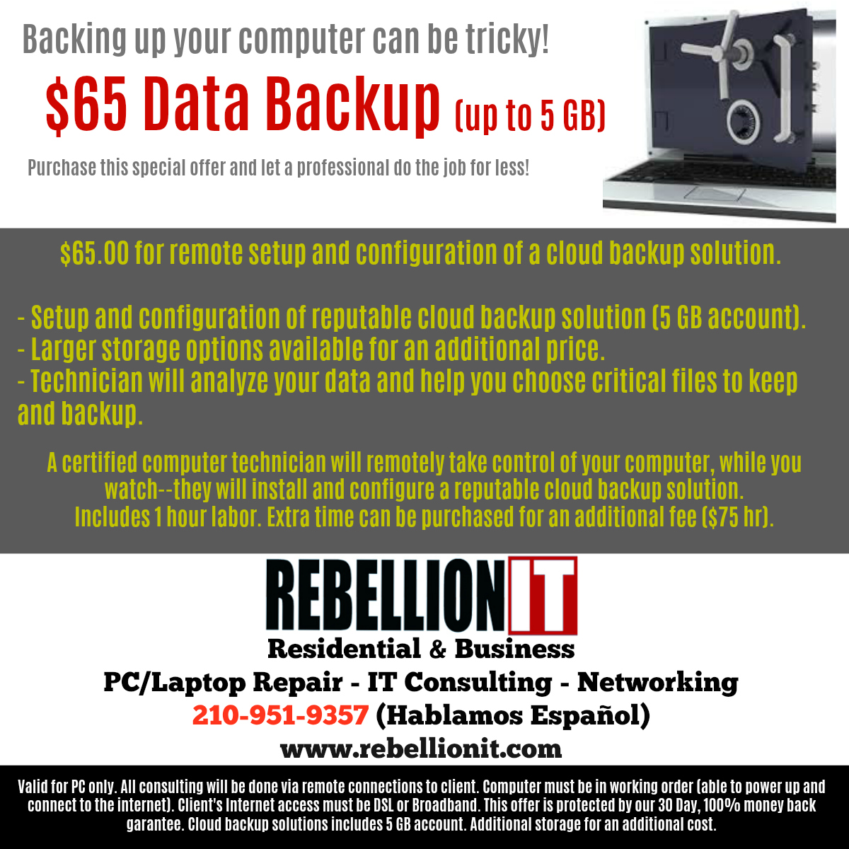 $ 65 Data Backup Solution